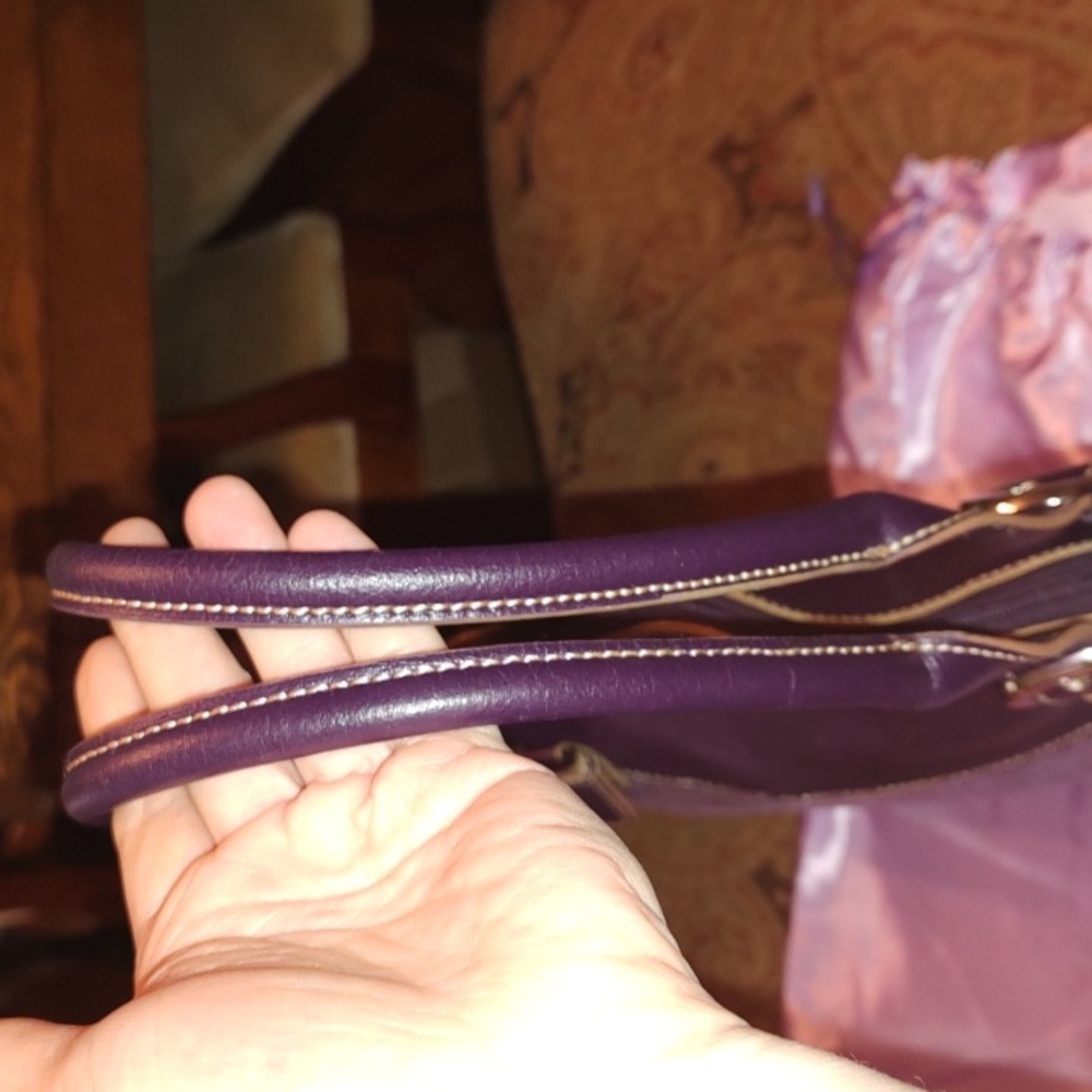 Sharif Studio Purple Snakeskin studded w/leopard print Shoulderbag. $279 Retail. - Picture 5 of 12